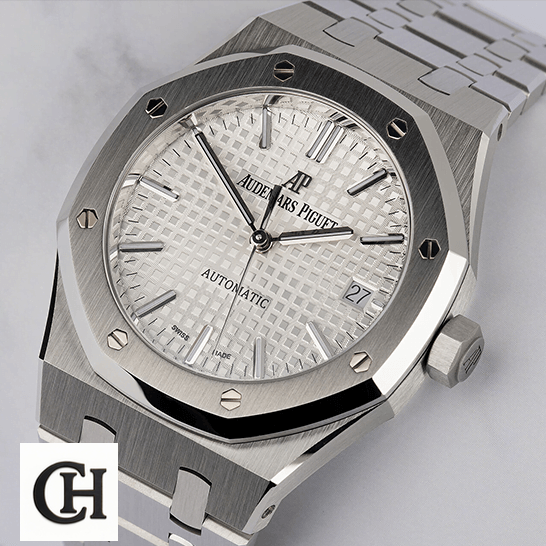 Audemars Piguet Royal Oak 15403IP.OO.1220IP.01 Audewmars Piguet Royal Oak White Dial 15400ST.OO_.1220ST white background