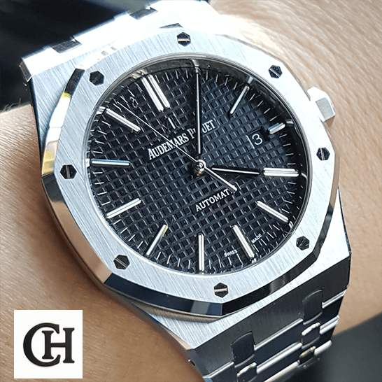 Audemars Piguet Royal Oak Black Dial Automatic on the man wrist