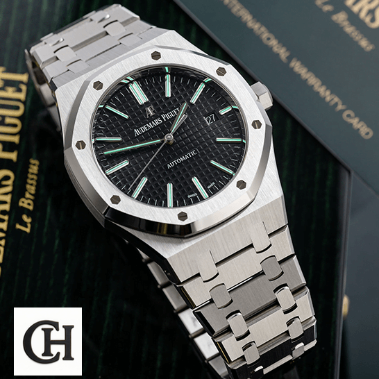 Audemars Piguet Black Dial Stainless Steel on the audemars piguet box