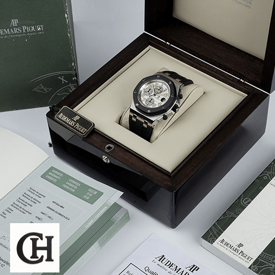 Audemars Piguet Royal Oak Offshore 25940SK.OO.D002CA.02.A AP Royal Oak 25940SK.OO_.D002CA.02 in the box next to warranty card