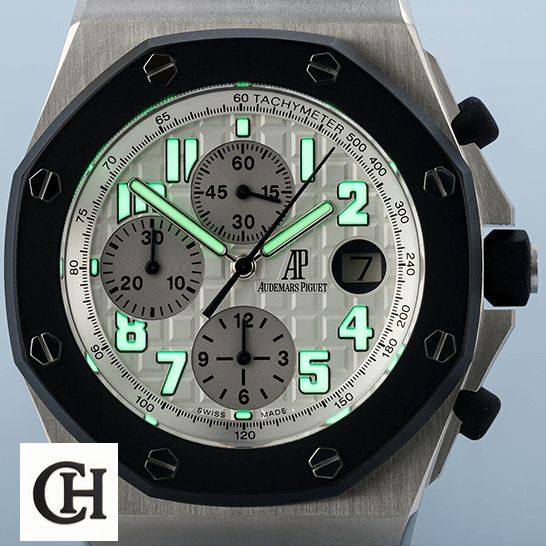 Audemars Piguet Royal Oak Offshore 25940SK.OO.D002CA.02.A AP Royal Oak 25940SK.OO_.D002CA.02 White Dial dial phosphor