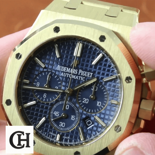 Audemars Piguet Royal Oak 26320BA.OO.1220BA.02 Premium audemars piguet royal oak chronograph 26320BA blue Audemars Piguet Royal Oak Blue Dial on the hand