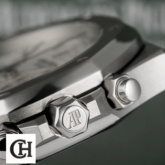 Audemars Piguet Royal Oak Chronograph 26300ST.OO.1110ST.05 Audemars Piguet 25860ST.OO_.1110ST.05 Royal Oak White crown / push button