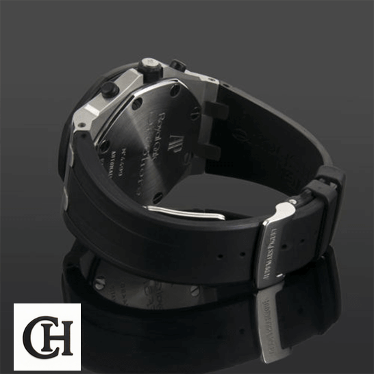 Audemars Piguet Black Rubber Bracelet Steel Case upside view