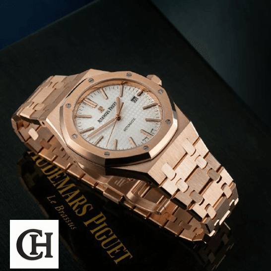 Audemars Piguet Gold White Dial on the audemars piguet box