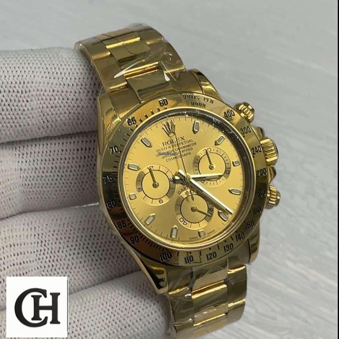 Rolex Daytona Cosmograph 116508-0006 Handcrafted Yeni Proje 44 Rolex Daytona Cosmograph 116508 Yellow Gold Oyster on his hands
