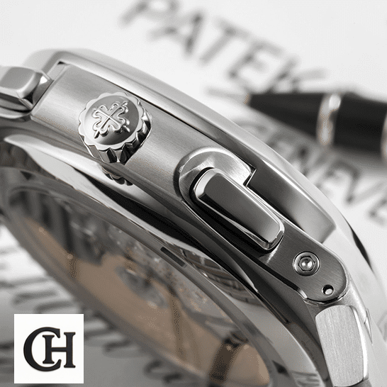 Patek Philippe Nautilus Travel Time Chronograph 5990/1A-001 First-Class patek philippe nautilus 59901A 001 rightside Patek Philippe Nautilus 59901A-001 Stainless Steel Case crown on the patek logo