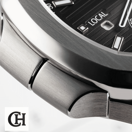 Patek Philippe Nautilus Travel Time Chronograph 5990/1A-001 First-Class patek philippe nautilus 59901A 001 stainless Patek Philippe Nautilus 59901A-001 Black Dial white background