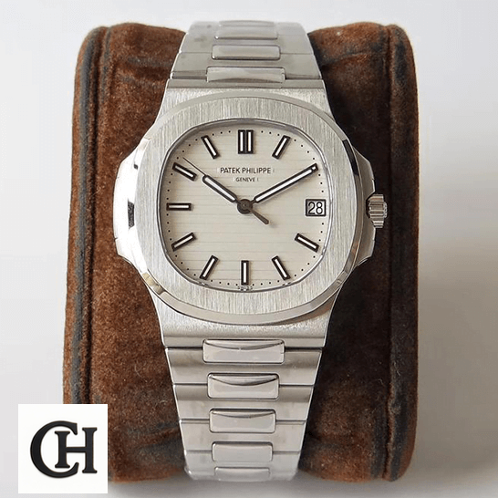 Patek Philippe Geneve 57111A-011 White Dial Steel Bracelet front view