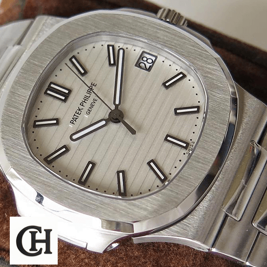 Patek Philippe Nautilus Geneve 57111A-011 White Dial Steel Case front view