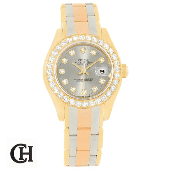 Rolex Tridor Pearlmaster 80298-0048 Rolex Tridor Pearlmaster 80298-0048 Ladies Gold & Diamond Bezel