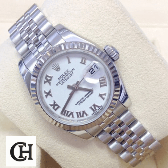 Rolex Datejust 179174 White Dial and clock cushion