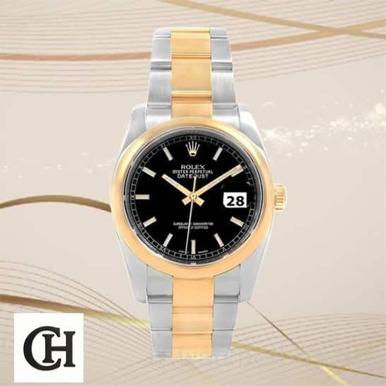 Rolex Datejust 116203 "Black Dial" Master rolex datejust black dial Rolex Datejust 116203 Yellow Gold Bezel
