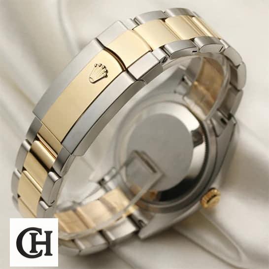 Rolex Datejust 116203 "Black Dial" Master rolex datejust black dial replica3 Rolex Datejust 116203 Two Tone Fold Clasp on the Rolex logo