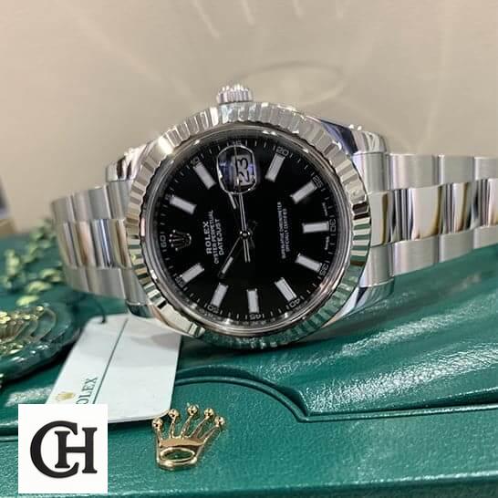 Rolex Datejust 116334BKSO Automatic Rolex Datejust II Automatic Black Dial 116334BKSO Fluted Bezel on the Green Rolex Box