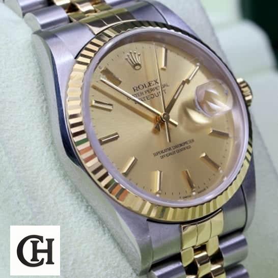 Rolex Datejust 16233 Two-Tone Super Accurate rolex datejust stainless steel replica2 Rolex Datejust 16233 Fluted Bezel