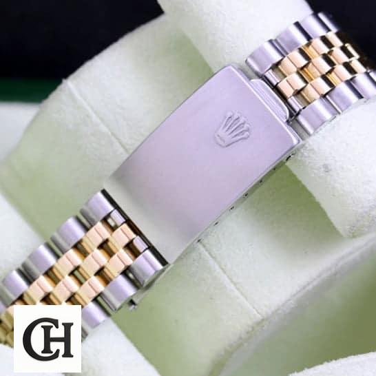 Rolex Datejust 16233 Two-Tone Super Accurate rolex datejust stainless steel replica5 Rolex Datejust 16233 Stainless Steel Two Tone Jubilee Bracelet Fold Clasp on the Rolex logo
