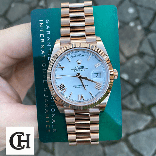 Rolex Day-Date 118235F-0024 President Rose Gold Roman Dial Ultra Fine rolex day date 118235f 0024 front Rolex Day-Date President 118235f-0024 & Guarentee Card