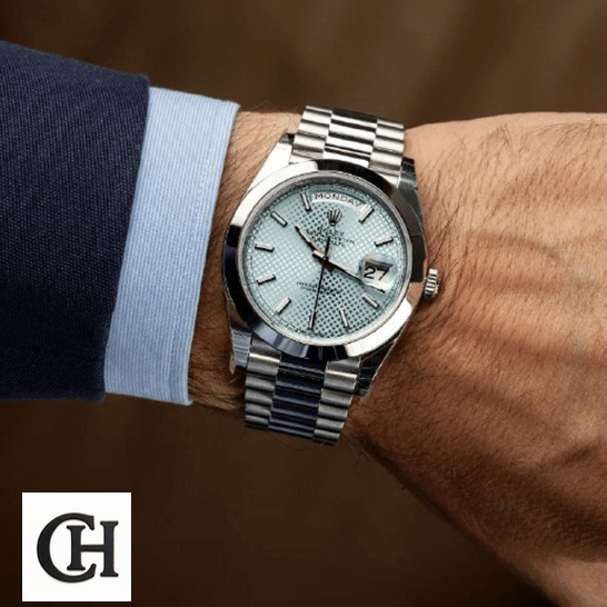 Rolex Day-Date 228206 Rolex Day-date 228206 President blue oyster on the wrist