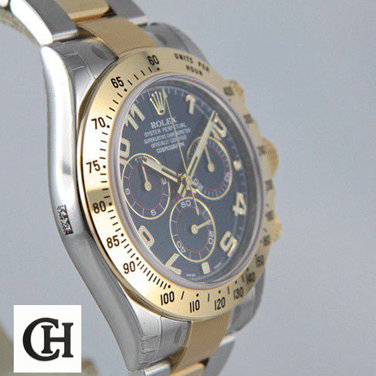 Rolex Daytona Rolex Daytona 116508-0004 Stainless Steel Case & Gold Bezel Left Side