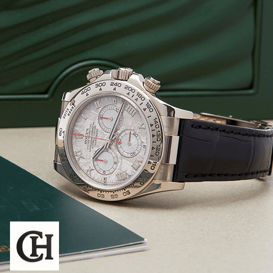 Rolex Daytona 116519 Rolex Daytona 116519 Meteorite Dial Romen Numerial on the table