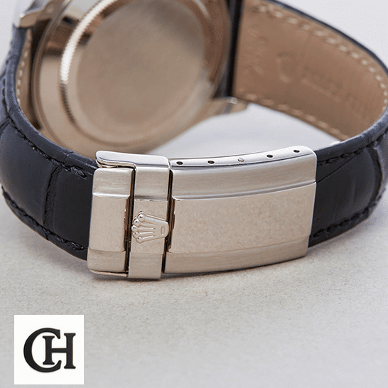 Rolex Daytona 116519 Rolex Daytona 116519 Leather Bracelet Stainless Steel Fold Clasp on the Rolex Logo