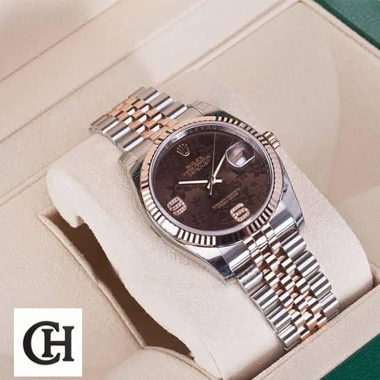 Rolex Datejust 36 Chocolate Floral Dial 116231 Jubilee in the Box