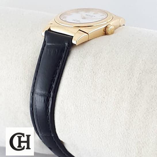 Rolex Cellini Geneve Black Leather Bracelet 5320/8