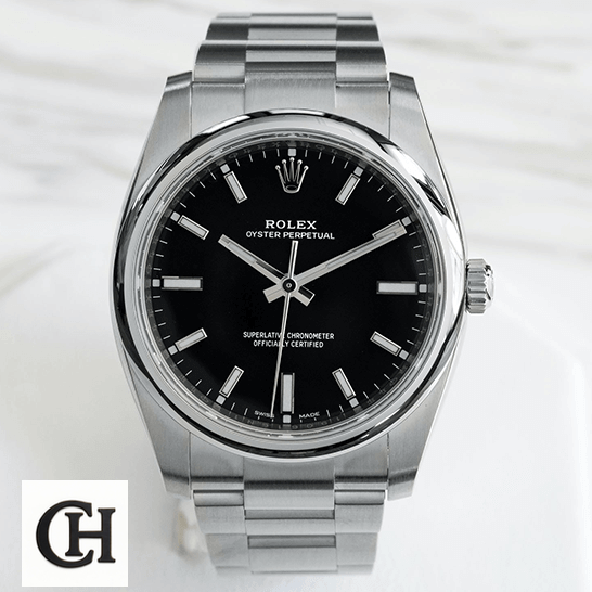 Rolex Air-King 114200 Oyster Perpetual "Black Dial" Signature rolex oyster perpetual 14200 0023 front Rolex Oyster Perpetual 14200-0023 white background