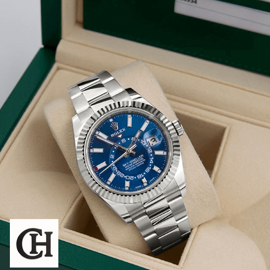Rolex Sky-Dweller 326934-0003 "Blue Dial" Super Accurate rolex sky dweller 326934 0003 right Rolex Sky-Dweller Blue Dial Stainless Steel Fluted Bezel 326934-0003 Oyster