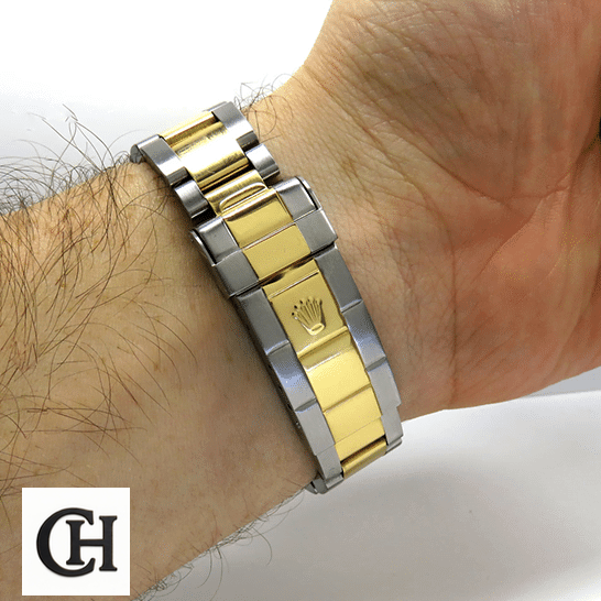 Rolex Submariner 16613 Rolex Submariner 16613 Two Tone Bracelet Fold Clasp on the Rolex Logo