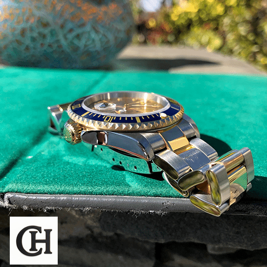 Rolex Submariner 16613 Rolex Submariner 16613 Two Tone Bracelet Stainless Steel Gold Crown Pusher