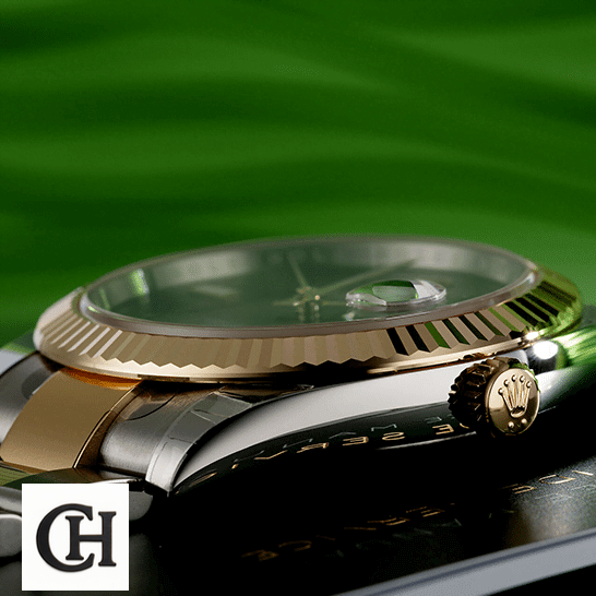 Rolex Datejust Grey Roman Dial 116333-0001 Mirror Rolex Datejust Gold Crown Pusher