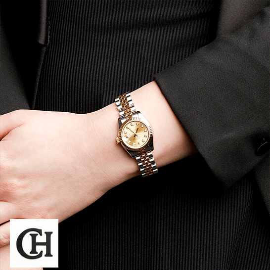 Rolex Datejust 179173 Rolex Datejust Yellow Gold Steel Diamond 179173 on the man in the suit