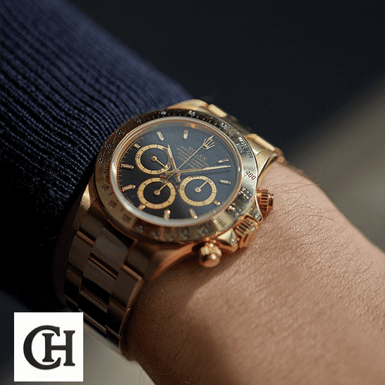 Rolex Daytona Cosmograph Yellow Gold 16528 on his arm