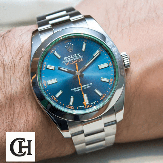 Rolex Milgauss Blue Dial 116400GV-0002 Edition Rolex Milgauss 116400GV-0002 Blue Dial on his arm
