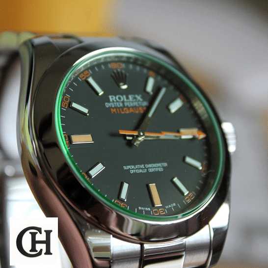Rolex Milgauss Blue Dial 116400GV-0002 Edition Rolex Milgauss 116400GV-0002 Green Sapphire Crystal Stick / Dot Indeces