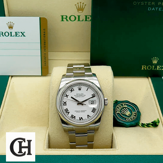 Rolex Datejust 116200 Collector’s Rolex Oyster Perpetual Datejust White Dial 116200 & Guarantee Card in the Green Rolex Box