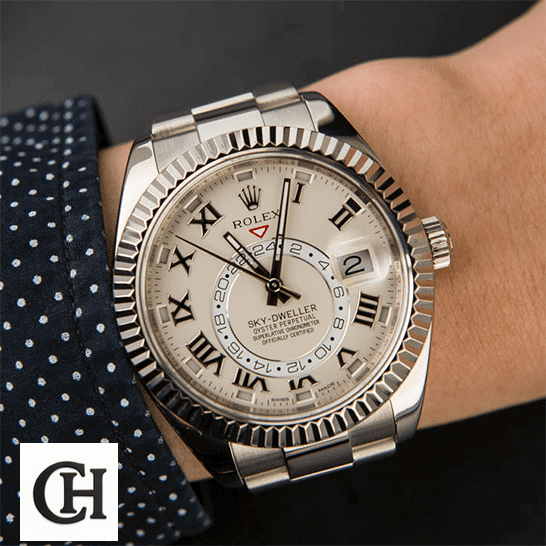 Rolex Sky-Dweller 326939 Rolex Sky-Dweller White Dial 326939 on his arm
