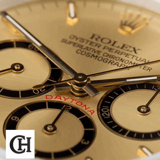 Rolex Daytona S.Steel Case Yellow Gold Bezel on the Rolex logo 16523