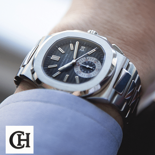 Patek Philippe Nautilus 5980/1A-001 Patek Philippe Nautilus Blue Dial Steel 59801A-001 on the man wrist