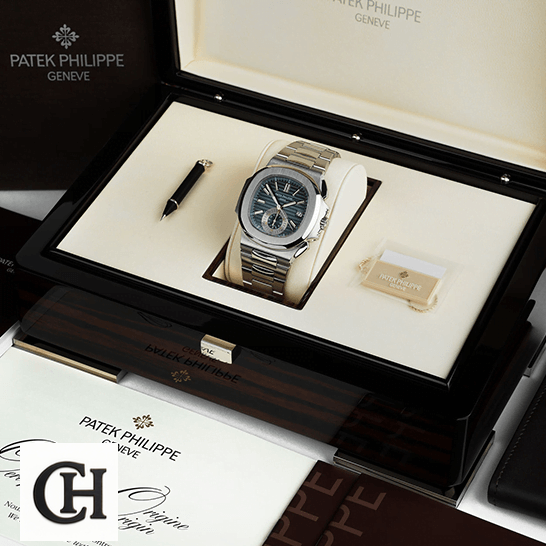 Patek Philippe Nautilus 5980/1A-001 Patek Philippe Blue Dial Steel 5980-1A-001 on the box