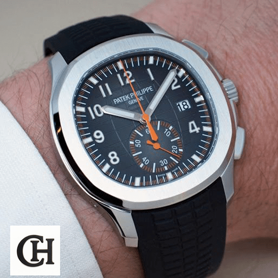 Patek Philippe Aquanaut Chronograph 5968A-001 Perfect Edition patek philippe aquanaut Patek Philippe Aquanaut Geneve Black Dial orange second hand