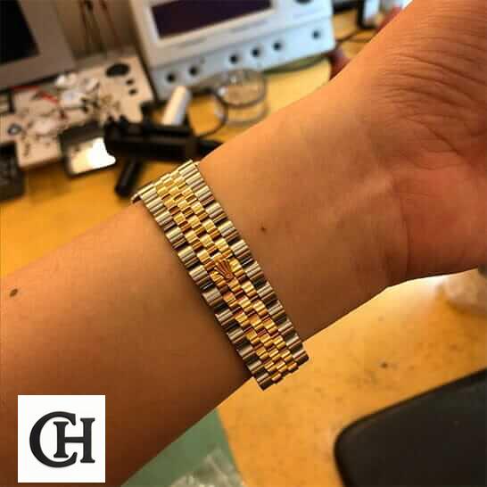 Rolex Datejust 116233-0209 Rolex 116233 Yellow Gold Jubilee Bracelet rolex logo on bracelet