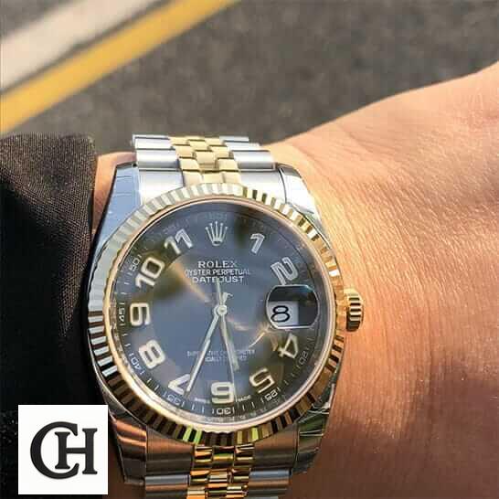Rolex Datejust 116233-0209 Rolex Datejust Jubilee Bracelet on the wrist
