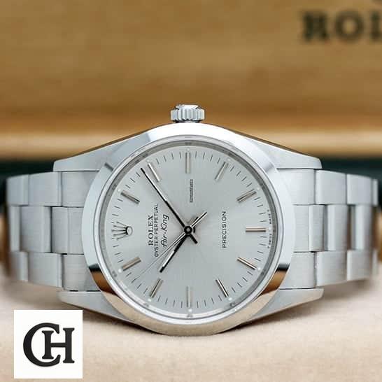 Rolex Air-King 5500 rolex air king 5500 replica42 Rolex Air King 5500 Stainless Steel Case Steel Crown Pusher