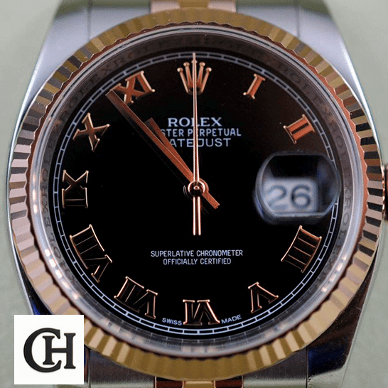 Rolex Datejust 126231-0085 Rolex Datejust Black Roman Numeral Dial 116231
