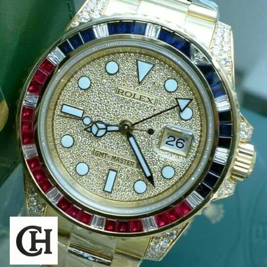 Rolex GMT-Master II 116758 SARU Rolex GMT Master II 116758 SARU Yellow Gold Diamonds Dial Gem-Set