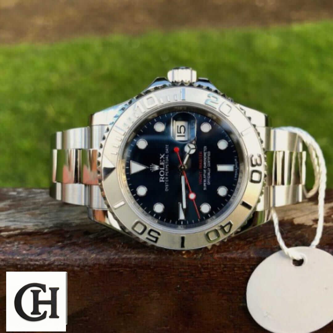Rolex 116622 Yacht Master Stainless Steel grass background