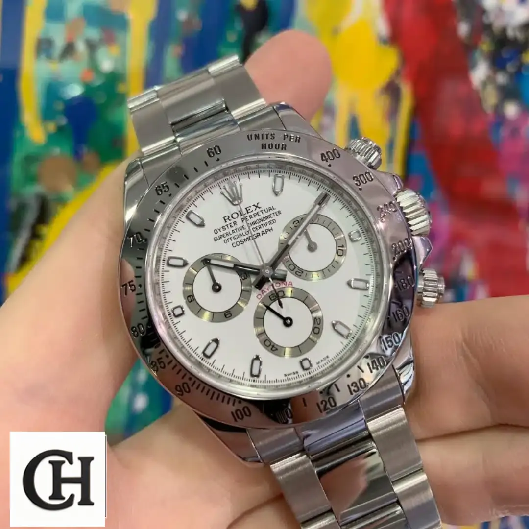Rolex Cosmograph Daytona 116520 Pro Yeni Proje 3 Rolex Daytona White Dial 116520 Oyster on his hands